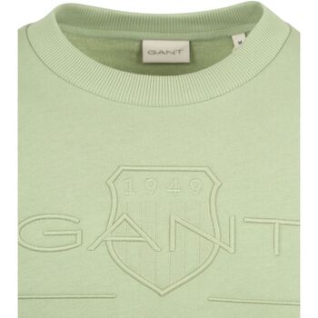 Gant Sweater Embossed Logo Lichtgroen Groen