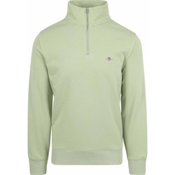 Textiel Heren Sweaters / Sweatshirts Gant Half Zip Trui Logo Lichtgroen Groen