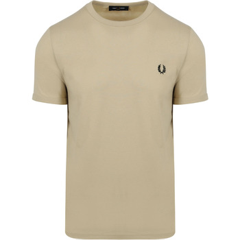 Textiel Heren T-shirts & Polo’s Fred Perry T-Shirt Ringer M3519 Beige V54 Beige