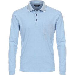 Textiel Heren T-shirts & Polo’s Casa Moda Long Sleeve Polo Lichtblauw Blauw