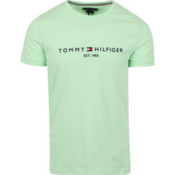 Textiel Heren T-shirts & Polo’s Tommy Hilfiger T-shirt Logo Lichtgroen Groen