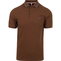 Textiel Heren T-shirts & Polo’s Sun68 Poloshirt Small Stripe Collar Bruin Bruin