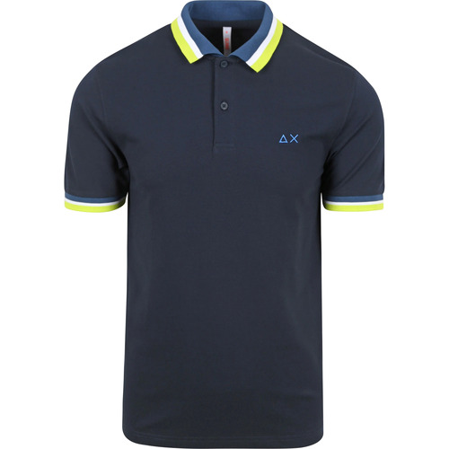 Textiel Heren T-shirts & Polo’s Sun68 Poloshirt Multistripes Navy Blauw