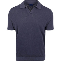 Textiel Heren T-shirts & Polo’s Suitable Polo Riva Linnen Navy Blauw