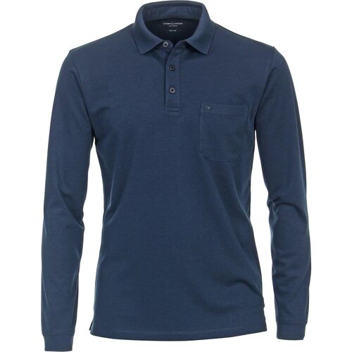 Textiel Heren T-shirts & Polo’s Casa Moda Long Sleeve Polo Navy Blauw
