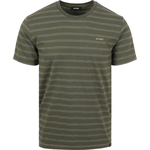 Textiel Heren T-shirts & Polo’s Antwrp T-Shirt Strepen Groen Groen