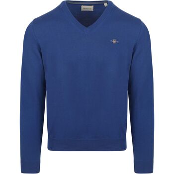 Gant Sweater Trui V-Hals Kobaltblauw