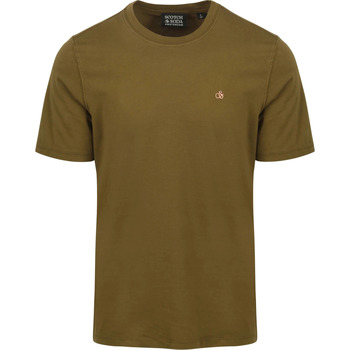 Textiel Heren T-shirts & Polo’s Scotch & Soda Scotch & Soda T-Shirt Jersey Olijfgroen Groen