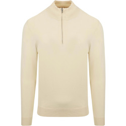 Textiel Heren Sweaters / Sweatshirts Profuomo Half Zip Pullover Luxury Ecru Beige