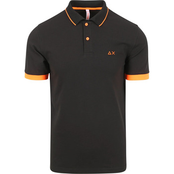 Sun68 T-shirt Poloshirt Small Stripe Zwart