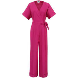 Textiel Dames Jumpsuites / Tuinbroeken Frnch Violet linnen jumpsuit Adja Roze