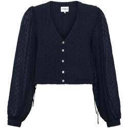 Textiel Dames Tops / Blousjes Frnch Donkerblauwe cropped blouse Nydia Blauw