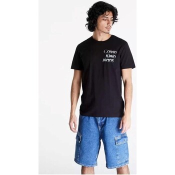 Textiel Heren T-shirts korte mouwen Calvin Klein Jeans J30J325189BEH Zwart