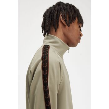 Fred Perry Taped Track Jacket Greige Beige