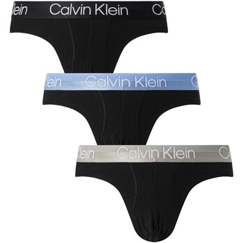 Ondergoed Heren Slips Calvin Klein Jeans Set van 3 heupslips met moderne structuur Zwart