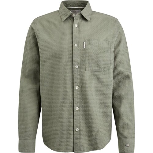 Textiel Heren Overhemden lange mouwen Cast Iron Overshirt Wafelstructuur Groen Groen