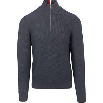 Textiel Heren Sweaters / Sweatshirts Tommy Hilfiger Half Zip Trui Structuur Navy Blauw