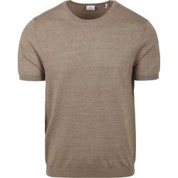 Textiel Heren T-shirts & Polo’s Blue Industry Knitted T-Shirt Melange Taupe Beige