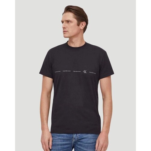 Textiel Heren T-shirts korte mouwen Calvin Klein Jeans J30J324668BEH Zwart