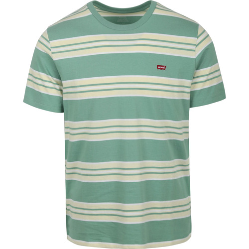 Textiel Heren T-shirts & Polo’s Levi's T-Shirt Mint Groen Streep Multicolour