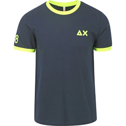 Textiel Heren T-shirts & Polo’s Sun68 T-Shirt Big Stripe Navy Blauw