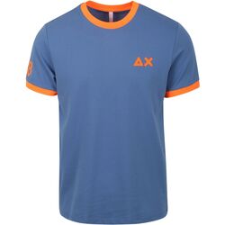 Textiel Heren T-shirts & Polo’s Sun68 T-Shirt Big Stripe Blauw Blauw