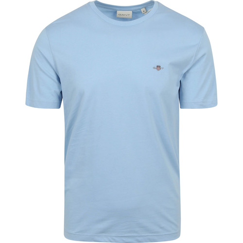 Textiel Heren T-shirts & Polo’s Gant T-shirt Shield Logo Lichtblauw Blauw