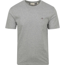 Textiel Heren T-shirts & Polo’s Gant T-shirt Shield Logo Grijs Grijs