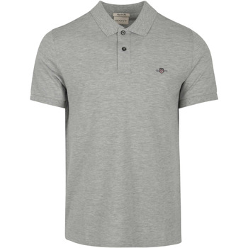 Textiel Heren T-shirts & Polo’s Gant Shield Piqué Poloshirt Grijs Grijs