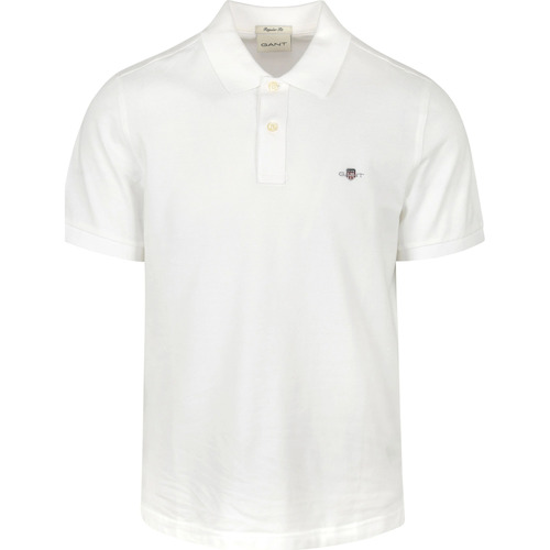 Textiel Heren T-shirts & Polo’s Gant Shield Piqué Poloshirt Wit Wit