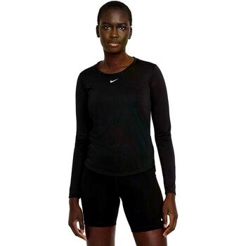 Textiel Dames T-shirts met lange mouwen Nike CAMISETA   DRI-FIT ONE DD0641 Zwart