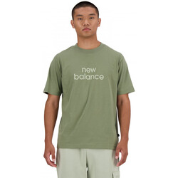 Textiel Heren T-shirts & Polo’s New Balance Sport essentials linear t-shirt Groen