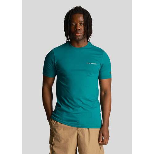 Textiel Heren T-shirts & Polo’s Lyle & Scott Embroidered t-shirt Groen