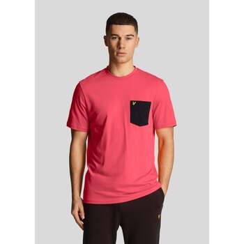 Textiel Heren T-shirts & Polo’s Lyle & Scott Contrast pocket t-shirt Roze