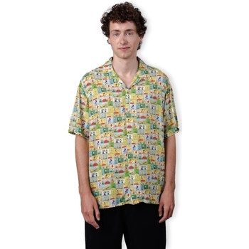Brava Fabrics Overhemd Lange Mouw Peanuts Comic Aloha Shirt Yellow