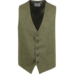 Textiel Heren Jasjes / Blazers Suitable Gilet Tweed Groen Groen