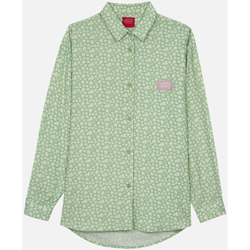 Textiel Dames Overhemden Oxbow Soepel bedrukt overhemd CHINZO Groen