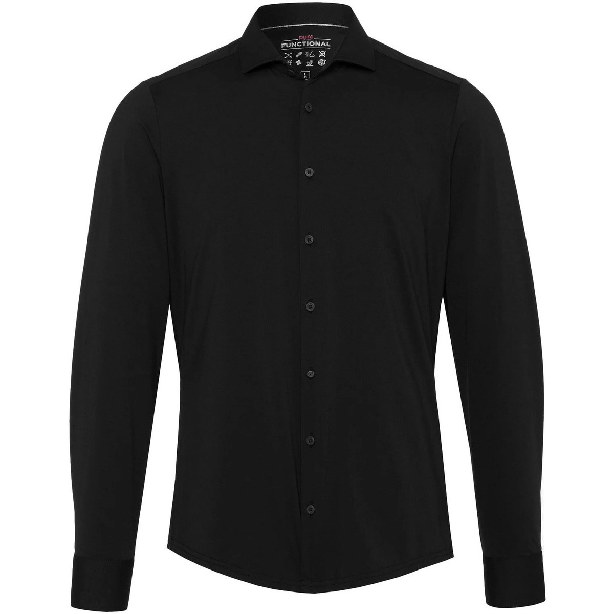 Textiel Heren Overhemden lange mouwen Pure The Functional Shirt Zwart Zwart