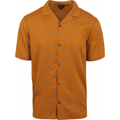 Textiel Heren Overhemden lange mouwen Superdry Overhemd Short sleeve Oranje Geo Tan Print Oranje