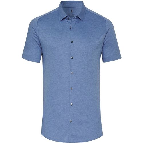 Textiel Heren Overhemden lange mouwen Desoto Short Sleeve Jersey Overhemd Blauw Blauw