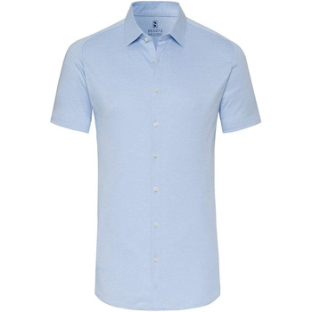 Textiel Heren Overhemden lange mouwen Desoto Short Sleeve Jersey Overhemd Lichtblauw Blauw