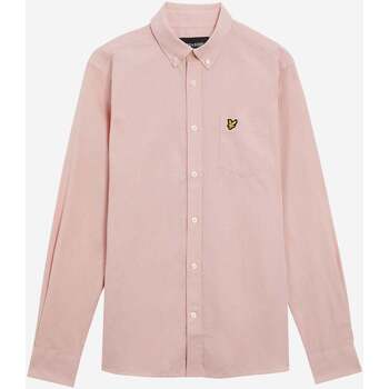 Textiel Heren Overhemden lange mouwen Lyle & Scott Cotton linen button down shirt Roze
