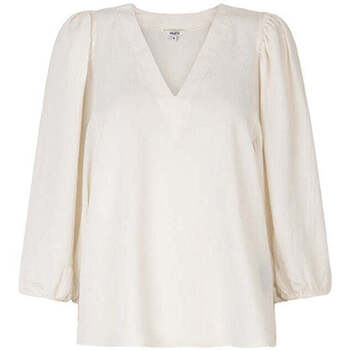Textiel Dames Tops / Blousjes Mbym Off-white V-hals blouse Antoni Wit