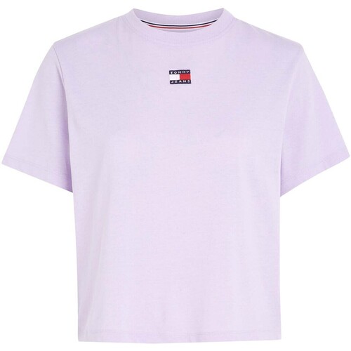 Textiel Dames T-shirts & Polo’s Tommy Jeans Tjw Bxy Badge Tee Ex Violet