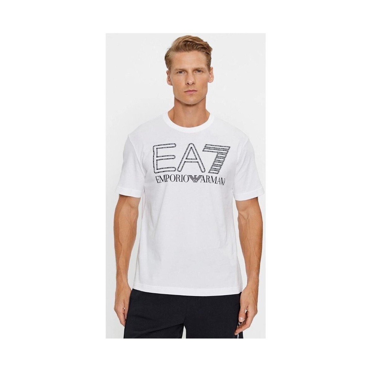 Textiel Heren T-shirts korte mouwen Emporio Armani EA7 6RPT03 PJFFZ Wit