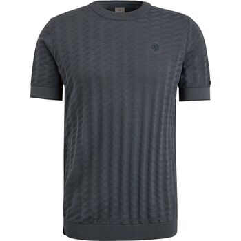 Textiel Heren T-shirts & Polo’s Cast Iron Knitted T-shirt Structuur Navy Blauw