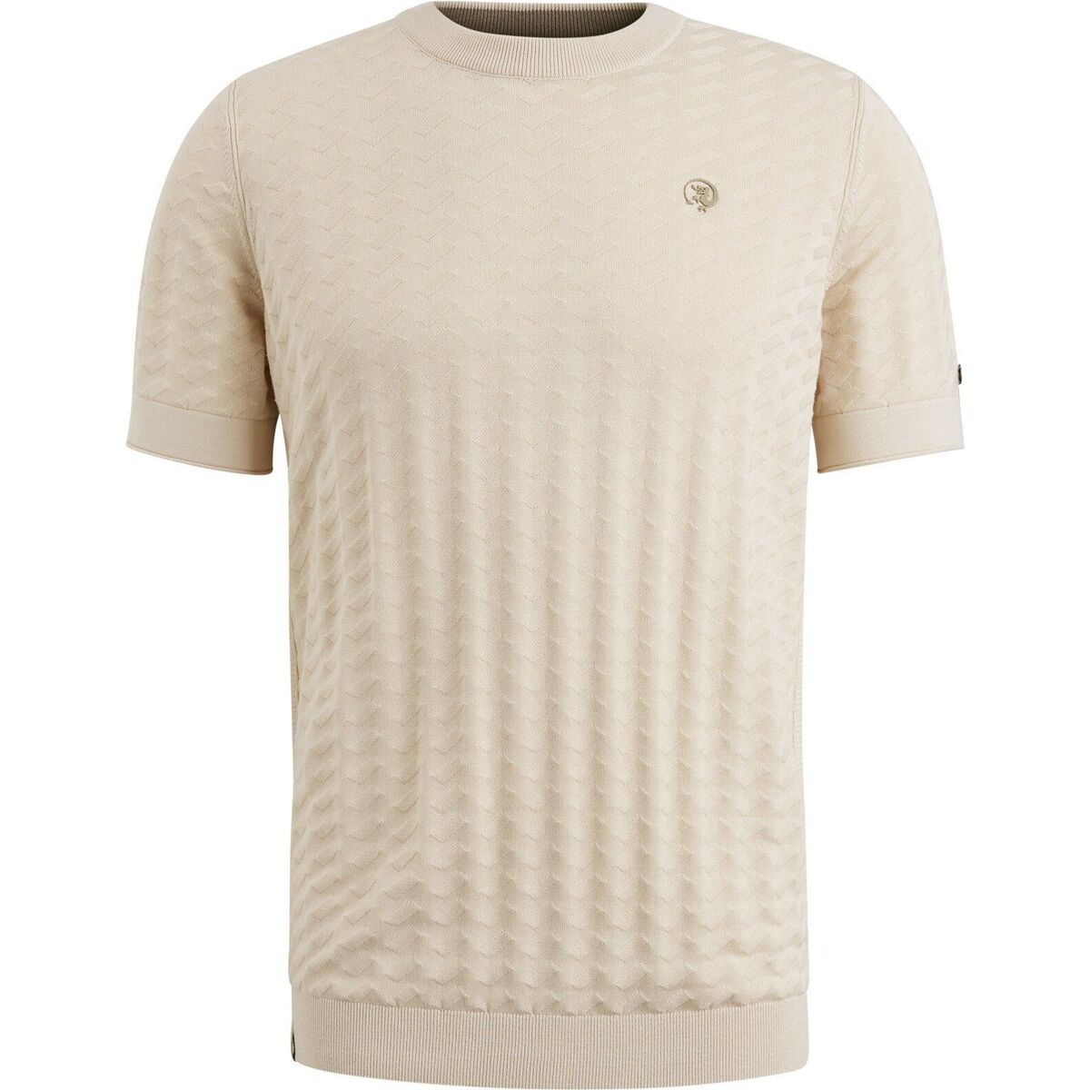 Textiel Heren T-shirts & Polo’s Cast Iron Knitted T-shirt Structuur Ecru Beige