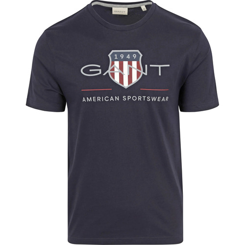 Textiel Heren T-shirts & Polo’s Gant T-shirt Logo Navy Blauw