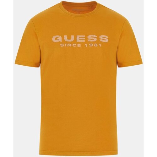 Textiel Heren T-shirts korte mouwen Guess M4GI61 J1314 Oranje