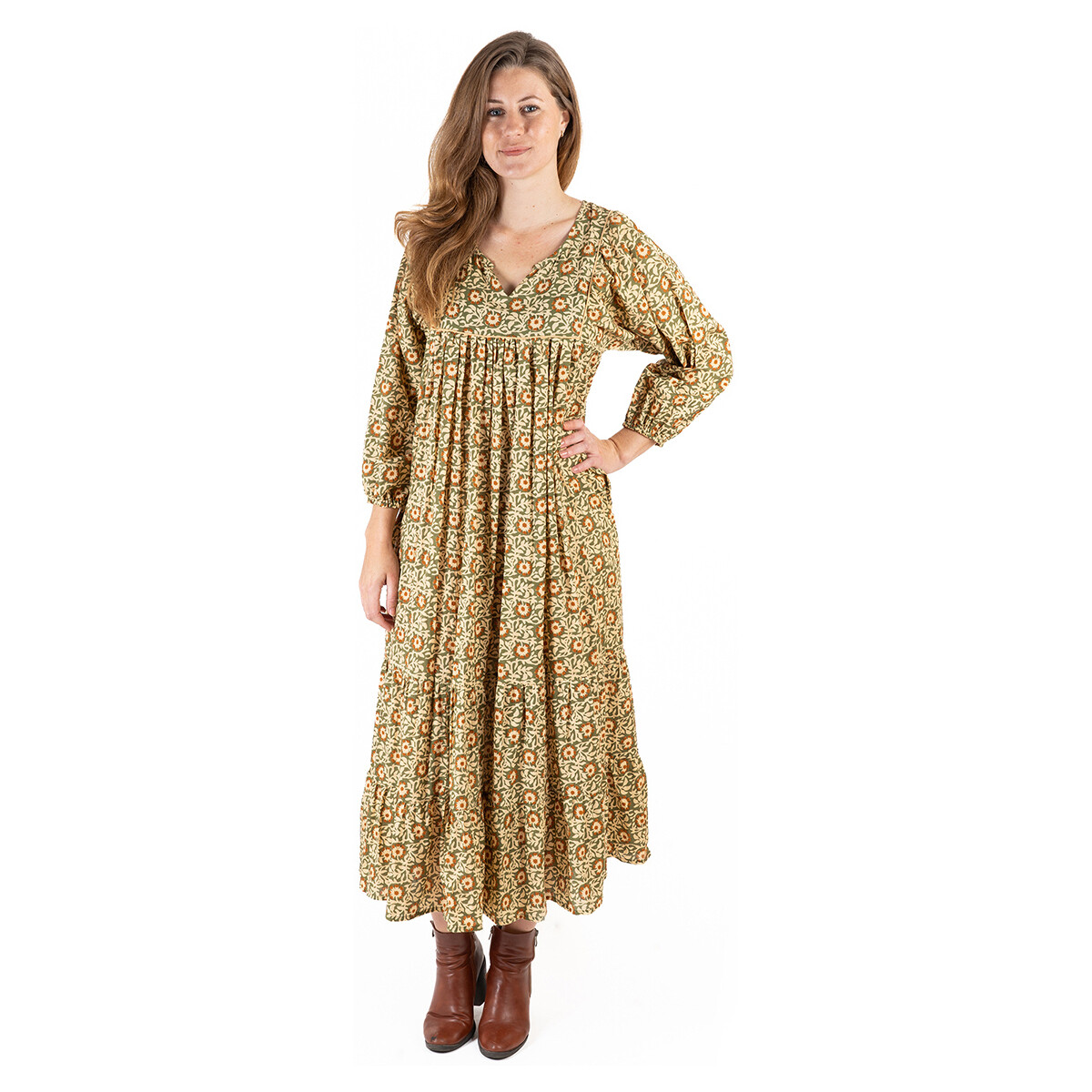 Textiel Dames Lange jurken Isla Bonita By Sigris Lange Midi -Jurk Bruin
